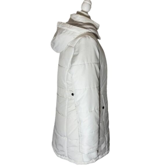 DETAILS INTL Women's White Zipper Hooded Coat with Size PS - Picture 4 of 15